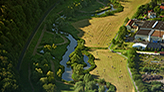 Luftbild der Fränkischen Saale bei Aschach