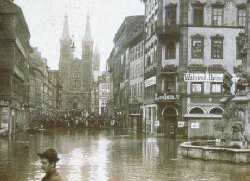 Mainhochwasser im Februar 1909 in Würzburg, Domstraße